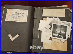 Antique Family Photo Album Late 1800s To Mid 1900s Letters, Photos, News Clips