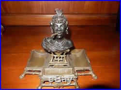 Antique Figural Bronze Blackamoor Devil Diablo Lucifer Kerosene Cigar Lighter