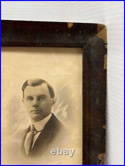 Antique Framed Panoramic Family Photograph Father Mother and 9 Sons, Howell, MI