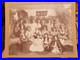 Antique Halloween photo photograph with pumpkins all girls in a sorority group
