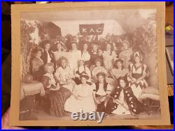 Antique Halloween photo photograph with pumpkins all girls in a sorority group