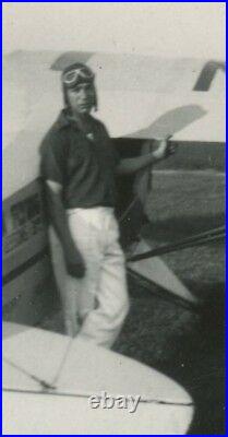 Antique Harlem Airport Near Chicago Possible Tuskegee Airman Pilot Rare IL Photo