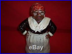 Antique Hubley 12 Mammy Door Stop Great Original Paint