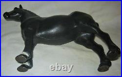 Antique Hubley Black Percheron Cast Iron Work Horse Art Statue Door Doorstop