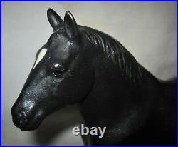 Antique Hubley Black Percheron Cast Iron Work Horse Art Statue Door Doorstop