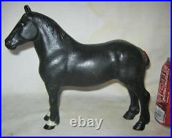 Antique Hubley Black Percheron Cast Iron Work Horse Art Statue Door Doorstop