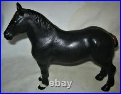 Antique Hubley Black Percheron Cast Iron Work Horse Art Statue Door Doorstop