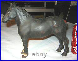 Antique Hubley Black Percheron Country Farm Draft Work Horse Cast Iron Doorstop