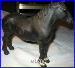 Antique Hubley Black Percheron Country Farm Draft Work Horse Cast Iron Doorstop