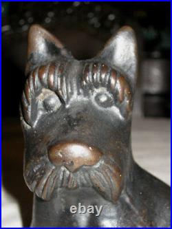 Antique Hubley Cast Iron Fdr Scottish Terrier Home Art Garden Statue Doorstop