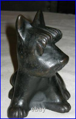 Antique Hubley Cast Iron Fdr Scottish Terrier Home Art Garden Statue Doorstop