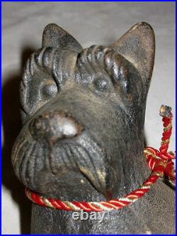 Antique Hubley Fala Scotty Dog Doorstop Cast Iron Scottish Terrier Door Statue