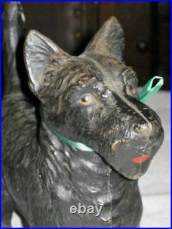 Antique Hubley Scottish Terrier Cast Iron Dog Doorstop Art Toy Sculpture Statue
