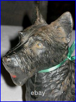 Antique Hubley Scottish Terrier Cast Iron Dog Doorstop Art Toy Sculpture Statue