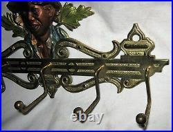 Antique Judd USA Black Boy Wall Art Cast Iron Key Tie Leash Hook Rack Holder Toy