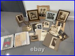 Antique Lot PHOTOS Frames And Old Papers Mementos Portrait Pictures 1920's +