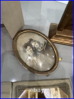 Antique Lot PHOTOS Frames And Old Papers Mementos Portrait Pictures 1920's +