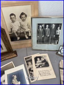 Antique Lot PHOTOS Frames And Old Papers Mementos Portrait Pictures 1920's +