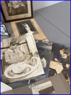 Antique Lot PHOTOS Frames And Old Papers Mementos Portrait Pictures 1920's +