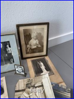 Antique Lot PHOTOS Frames And Old Papers Mementos Portrait Pictures 1920's +