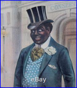 Antique Louis Galice Black Americana Vaudeville Lithograph Poster, The Frisco NR