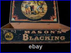 Antique MASON'S CHALLENGE BLACKING Country Store Display Box-Black Americana