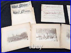 Antique MICHIGAN LOGGING Photograph & Letterhead Lot Champion Tool Lumber