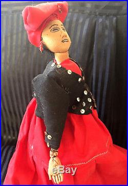 Antique Marie Laveau Black Americana Stockinette Display Doll Handmade Folk Art