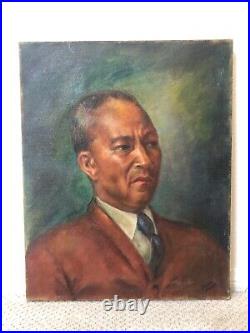 Antique Mid Century Modern Black African American Oil Painting Doris Akers