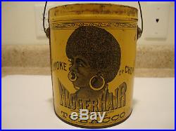Antique NIGGERHAIR Tobacco Tin RARE Yellow Can Vintage Black Americana NO LID
