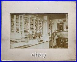Antique Occupational Photo Lot Post Office Counter Pharmacy General Drug Store