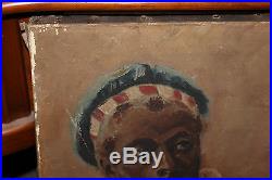 Antique Oil Painting-Portrait Black Man-Africa French Slave-1903-Signed CH Finke