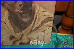 Antique Oil Painting-Portrait Black Man-Africa French Slave-1903-Signed CH Finke