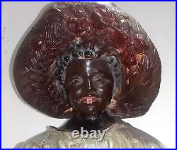Antique Old Black African American peasant figure in hat working