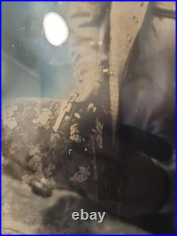 Antique Original African American Gentleman In Original Guilt Frame 18 1/2 × 12