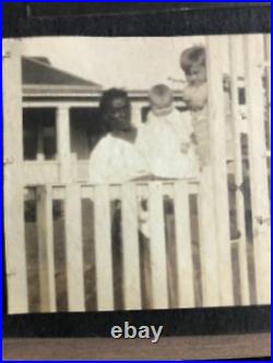 Antique Original Photo White Children Black Nanny / Black Americana c1900 Album