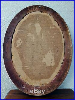 Antique Oval Victorian Picture Frame Gesso Convex Glass African American Lady