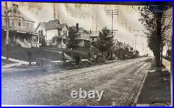 Antique Panoramic Photo Mansfield Ohio Schwan Studio Paving Street Crew 24 x 8