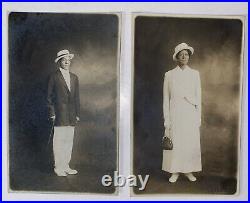 Antique Photograph Postcard Dapper Looking Couple Black Americana