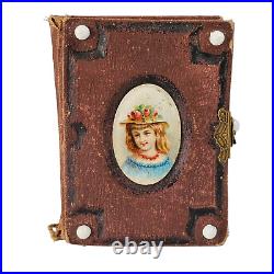 Antique Pocket Photo Family Album Leather Original Black Americana c. 1860 36 P