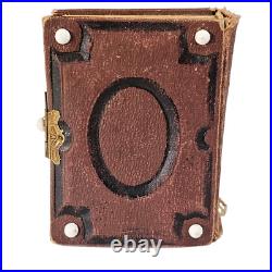 Antique Pocket Photo Family Album Leather Original Civil War Era c. 1860 36 P