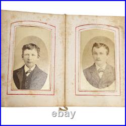 Antique Pocket Photo Family Album Leather Original Civil War Era c. 1860 36 P
