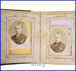 Antique Pocket Photo Family Album Leather Original Civil War Era c. 1860 36 P