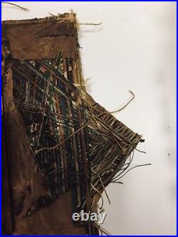 Antique Primitive Americana string Thread frame Handmade Art Frame