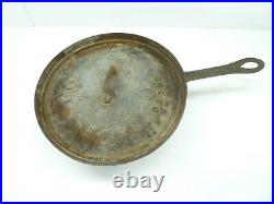 Antique Primitive Cast Iron Spider Frying Pan Era Skillet 13 18-1900s Balto Lid