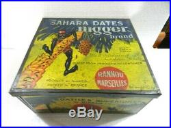 Antique Racist Black Americana Advertising Tin Box Sahara Dates Jl Datiles 1900