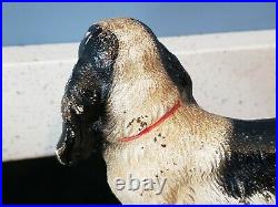 Antique Rare Hubley Black White Cocker Spaniel Dog Solid Cast Iron Doorstop