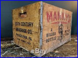 Antique Rare Mammy's Soda Wood Bottle Crate Black Americana Philadelphia