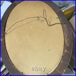 Antique Rare Oval Photo Tiger Wood Frame African American Black Child Large Antique Rare Oval Photo Tiger Wood Frame African American Black Child Large