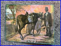 Antique Rare Vintage Green River Whiskey Advertising Metal Sign Black Americana